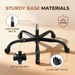 GTPLAYER Leather Office Chair, Home Desk Chair with Flip-up Arms and Ergonomic Back - Comfy Heavy Duty Executive Chair for Home Office Gaming, Black