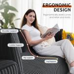 Domiqut 108" Cloud Couch Modular Sectional Sofa for Living Room,L Shaped Boneless Couch with Deep Seat Chaise,No Assembly Required Foam Sleeper Sofa for Apartments,Plush Corduroy Fabric, Dark Gray