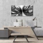 TYTAUPT Abstract Wall Art for Living Room Black and White Pictures Wall Art Bedroom,Home Office Wall Decor 20 x 40 Inch