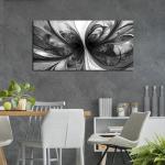 TYTAUPT Abstract Wall Art for Living Room Black and White Pictures Wall Art Bedroom,Home Office Wall Decor 20 x 40 Inch