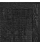 Finnhomy Sideboard Buffet Kitchen Storage Cabinet with Black Painted Rattan Decorated Doors, Dining Room, Hallway, Cupboard Console Table, Liquor/Accent Cabinet, 31.5X 15.8X 34.6 Inches, Black