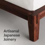 Nectar Bamboo Platform Bed Frame - Queen - Walnut - Floating Center Support Legs - 12” Height - Easy Tool Free Set Up - Contemporary and Durable - Sturdy Wooden Support Slats - Holds Up to 800 Pounds