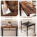 IRONCK Dining Table Set for 2, Small Kitchen Table with Upholstered Chairs Dinning Table Set for Kitchen & Dining Room, Compact Dining Set for Small Spaces, Rustic Brown