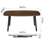 WOHOMO Folding Coffee Table for Small Spaces, No Assembly Farmhouse Portable Living Room Table, Walnut 39.3x19.6x17.7 Inch