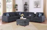 Ball & Cast 127" L-Shaped Sectional Couch with Movable Ottoman & 6 Throw Pillow,7 Seat Chenille Upholstered Sofa W/ 2 Cup Holder,USB Port & Hidden Storage Box,DIY Combination,for Living Room,Dark Gray
