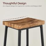 MAHANCRIS Bar Stools,Counter Height Bar Stools Set of 2, 23.7 Inch Saddle Stools with Footrest, Kitchen Stools, Industrial Style, for Dining Room, Counter, Bar, Rustic Brown and Black BAHR0801N1