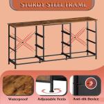 WLIVE 54''W Dresser for Bedroom, Dresser TV Stand for 55, 60, 65 inch TV, Wide Chest of Drawers with 9 Drawer, Large Entertainment Center, Fabric Dressers with Wood Top for Living Room, Rustic Brown