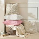 Plush 18x18 Beige Throw Pillow Covers (Set of 2)