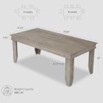 GarveeHome Farmhouse Dining Table for 6-8 People, 71 in Long Kitchen Tables with Wooden Sturdy Frame, 6 ft Large Rectangular Dinner Table for Dining Room, Kitchen, Light Grey, 69" Non-extendable