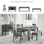 Signature Design by Ashley Hallanden Contemporary Dining Upholstered Side Chair, Set of 2, Armless, Comb Back Design, Wood Frame, Gray