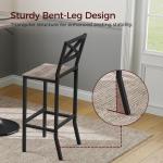 MAHANCRIS Bar Stools, Set of 2 Bar Chairs with Backrest and Footrest, 26" Tall Counter Bar Stools, Kitchen Breakfast Bar Chairs, Easy Assembly, for Dining Room, Greige BAHG0901N3