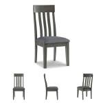 Signature Design by Ashley Hallanden Contemporary Dining Upholstered Side Chair, Set of 2, Armless, Comb Back Design, Wood Frame, Gray