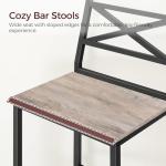 MAHANCRIS Bar Stools, Set of 2 Bar Chairs with Backrest and Footrest, 26" Tall Counter Bar Stools, Kitchen Breakfast Bar Chairs, Easy Assembly, for Dining Room, Greige BAHG0901N3