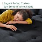 HONBAY Sectional Sleeper Sofa with Pull Out Bed, Sleeper Sectional Couch for Living Room, Sleeper Sofa Bed with Storage Chaise, Velvet Black