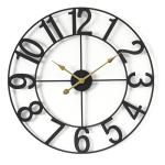 Large 24-Inch Black Wall Clock for Home Decor