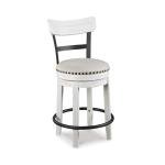 Signature Design by Ashley Valebeck 24.5" Modern Swivel Counter Height Barstool, Whitewash