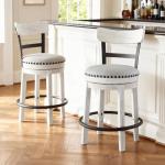 Signature Design by Ashley Valebeck 24.5" Modern Swivel Counter Height Barstool, Whitewash