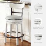 Signature Design by Ashley Valebeck 24.5" Modern Swivel Counter Height Barstool, Whitewash