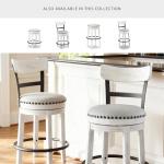 Signature Design by Ashley Valebeck 24.5" Modern Swivel Counter Height Barstool, Whitewash