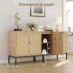 Set of 2 Rattan Sideboard Cabinets - 63" Wide