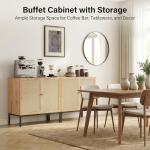 Set of 2 Rattan Sideboard Cabinets - 63" Wide