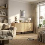 Set of 2 Rattan Sideboard Cabinets - 63" Wide