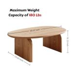 Honyee Modern Oval Coffee Table, Small Coffee Tables for Living Room - Oak Wood Top with Solid Legs, Wooden Center Table Easy Assembly for Living Room &Bedroom,Office, Natural