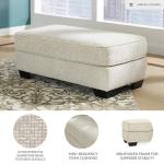 Signature Design by Ashley Monaghan Classic Upholstered Ottoman, Beige