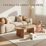 Honyee Modern Oval Coffee Table, Small Coffee Tables for Living Room - Oak Wood Top with Solid Legs, Wooden Center Table Easy Assembly for Living Room &Bedroom,Office, Natural