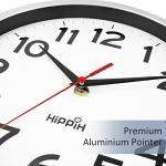 HIPPIH Wall Clock 2 Pack, 10 Inch Modern Wall Clocks Battery Operated, Non Ticking Silent Clock, Simple Small Analog Clocks for Living Room, Bedroom, School, Office Decor, Silver