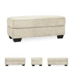 Signature Design by Ashley Monaghan Classic Upholstered Ottoman, Beige