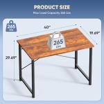 DUMOS 40 Inch Small Computer Office Desk Modern Simple Style Writing Study Work Table for Home Bedroom - Modern Brown