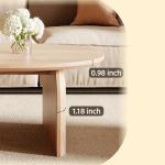 Honyee Modern Oval Coffee Table, Small Coffee Tables for Living Room - Oak Wood Top with Solid Legs, Wooden Center Table Easy Assembly for Living Room &Bedroom,Office, Natural