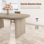 GarveeHome Oval Dining Table for 6-8 People, Long Large Kitchen Table with Thick Sturdy Wooden Base, Farmhouse Dining Room Table for for Kitchen, Living Room, Office (70.87" Long,Gray)