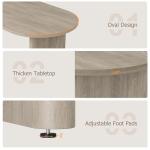 GarveeHome Oval Dining Table for 6-8 People, Long Large Kitchen Table with Thick Sturdy Wooden Base, Farmhouse Dining Room Table for for Kitchen, Living Room, Office (70.87" Long,Gray)