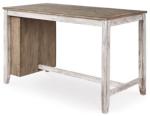 Signature Design by Ashley Skempton Farmhouse 36" Counter Height Dining Table with Storage & Wine Rack, Whitewash