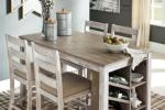 Signature Design by Ashley Skempton Farmhouse 36" Counter Height Dining Table with Storage & Wine Rack, Whitewash