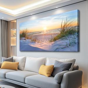 Large Blue Ocean Landscape Canvas Wall Art