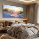 Large Blue Ocean Landscape Canvas Wall Art
