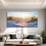 Large Blue Ocean Landscape Canvas Wall Art