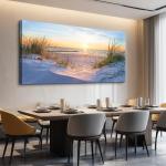 Large Blue Ocean Landscape Canvas Wall Art