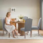 Set of 4 Smoky Grey Upholstered Dining Chairs