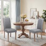 Set of 4 Smoky Grey Upholstered Dining Chairs