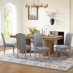 Set of 4 Smoky Grey Upholstered Dining Chairs