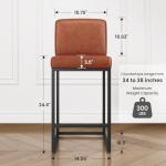 Set of 4 Modern Counter Height Bar Stools