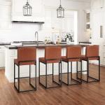Set of 4 Modern Counter Height Bar Stools