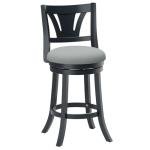 MALOL Swivel Bar Stools Set of 2, 26 Inch Counter Height Barstool with Silent Rotation, High-Density Foam Cushion, Solid Wood Frame, Footrest & Anti-Slip Pads for Kitchen Islands and Home Bars (Grey)