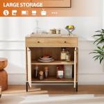 Mericonia Farmhouse Buffet Sideboard Cabinet with Storage, Fluted Coffee Bar with Doors and Adjustable Shelves, Modern Wood Cabinet for Kitchen, Livingroom (Fluted 2 Door, Natural)