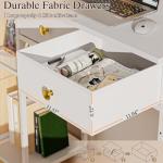 DAOUTIME White Computer Desk, 36 Inch Small Desk with Drawers, Home Office Desk with Storage Shelves for Bedroom, Living Room, Dorm, Vanity Desk for Small Spaces, White