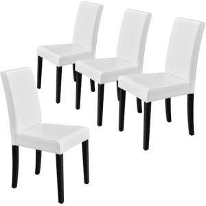 Set of 4 Modern Faux Leather Dining Chairs